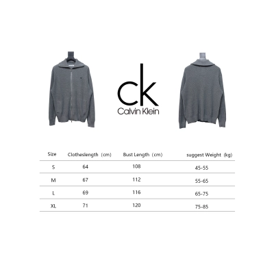 Calvin Klein CK Logo Embroidered Knitted Zip-Up Jacket Grey 02