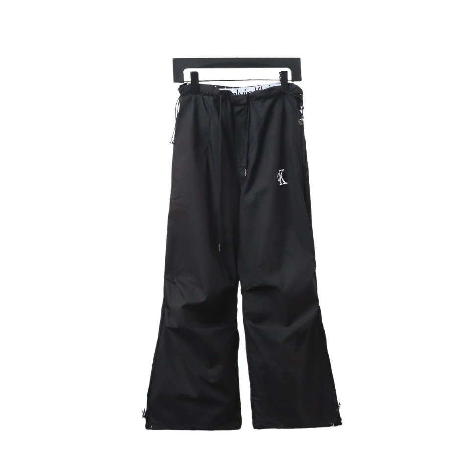 Calvin Klein Double Waist Woven Monogram Trousers Black