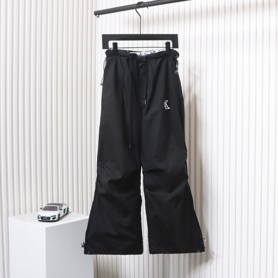 Calvin Klein Double Waist Woven Monogram Trousers Black