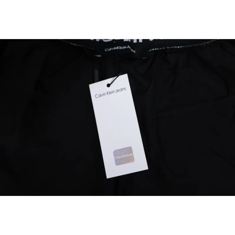 Calvin Klein Double Waist Woven Monogram Trousers Black