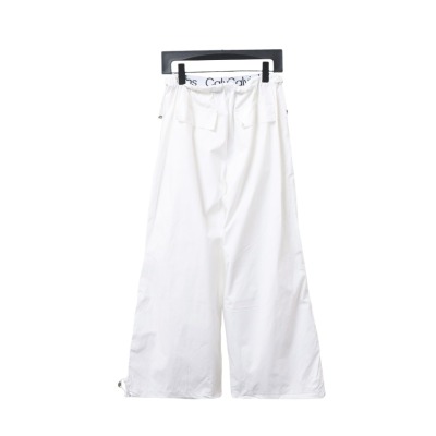 Calvin Klein Double Waist Woven Monogram Trousers White 02