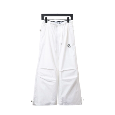 Calvin Klein Double Waist Woven Monogram Trousers White 01