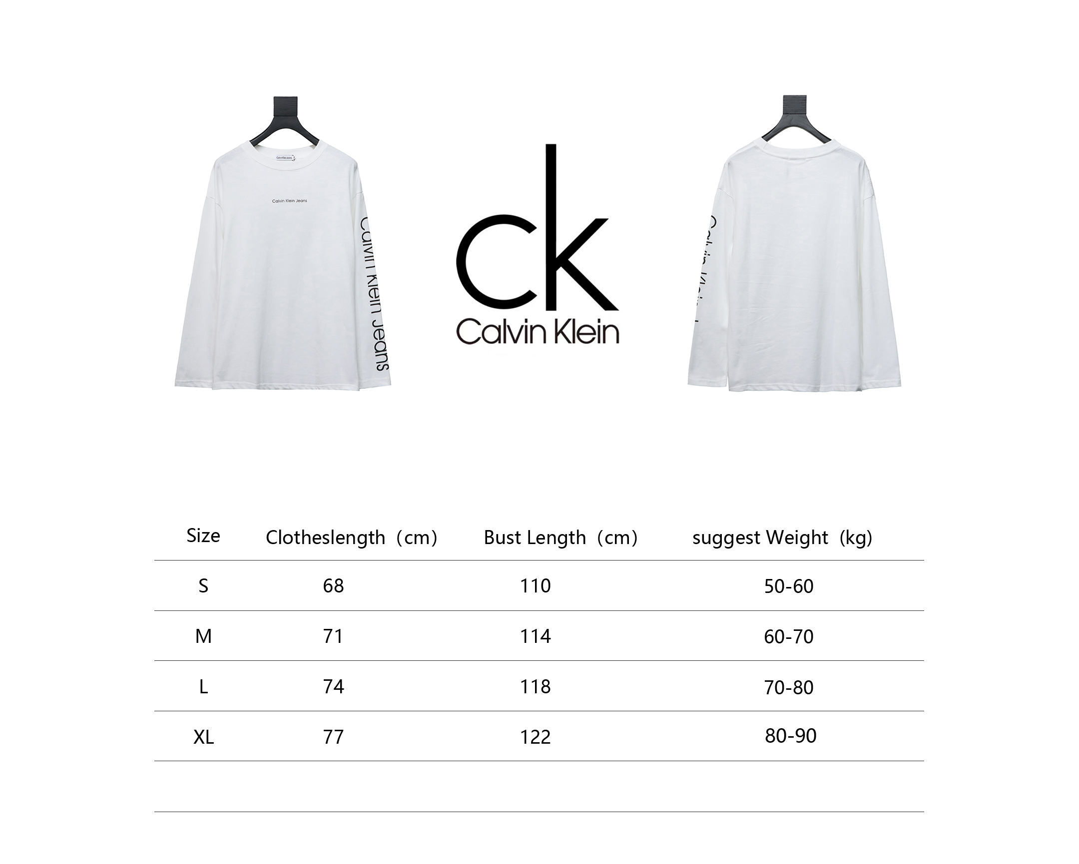 Calvin Klein Small Label Long Sleeve White