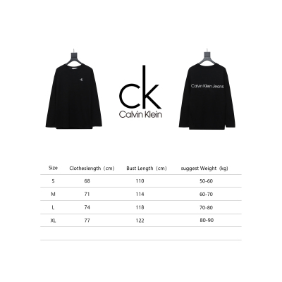 Calvin Klein Small Logo Basic Round Neck Long Sleeve Black 02