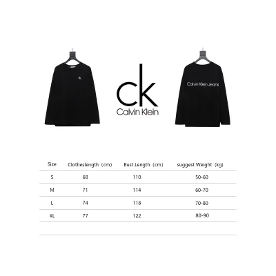 Calvin Klein Small Logo Basic Round Neck Long Sleeve Black 02