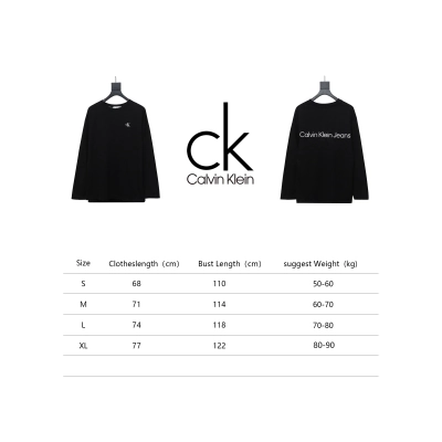 Calvin Klein Small Logo Basic Round Neck Long Sleeve Black 02