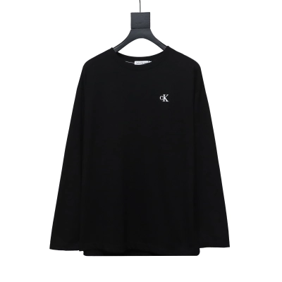 Calvin Klein Small Logo Basic Round Neck Long Sleeve Black 01