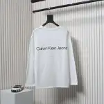 Calvin Klein Small Logo Basic Round Neck Long Sleeve White