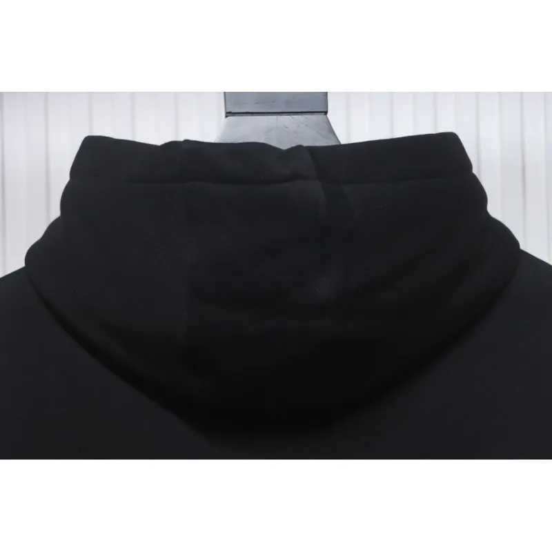Calvin Klein Small Logo Embroidered Letters Button Hooded Hoodie Black