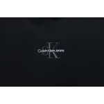 Calvin Klein Small Logo Embroidered Letters Button Hooded Hoodie Black
