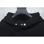 Calvin Klein Small Logo Embroidered Letters Button Hooded Hoodie Black