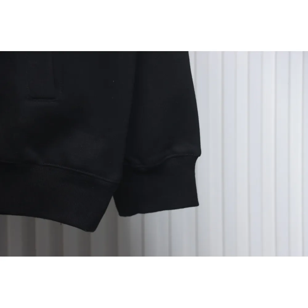 Calvin Klein Small Logo Embroidered Letters Button Hooded Hoodie Black