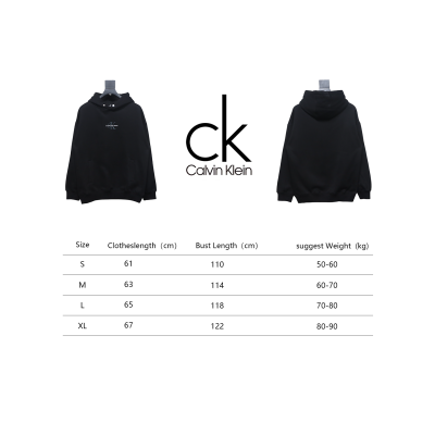Calvin Klein Small Logo Embroidered Letters Button Hooded Hoodie Black 02