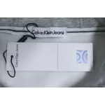 Calvin Klein Small Logo Embroidered Letters Button Hooded Hoodie Grey
