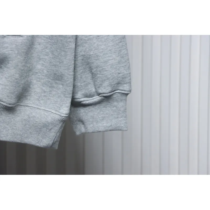 Calvin Klein Small Logo Embroidered Letters Button Hooded Hoodie Grey