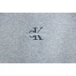Calvin Klein Small Logo Embroidered Letters Button Hooded Hoodie Grey
