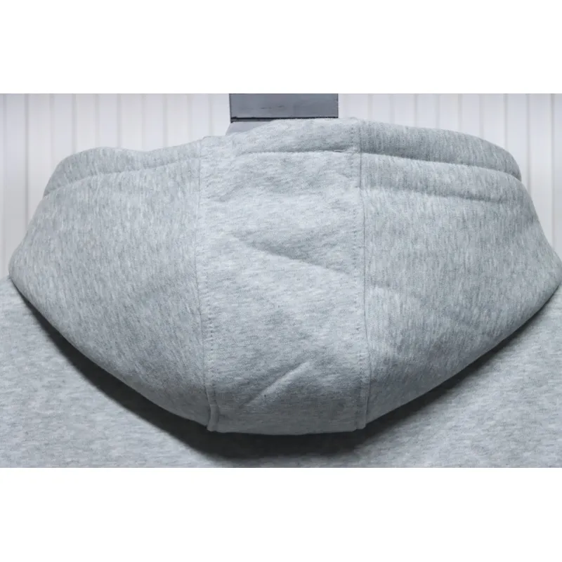 Calvin Klein Small Logo Embroidered Letters Button Hooded Hoodie Grey