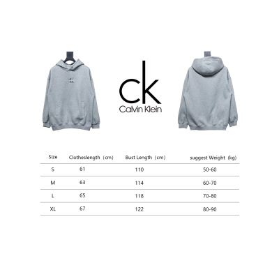 Calvin Klein Small Logo Embroidered Letters Button Hooded Hoodie Grey 02