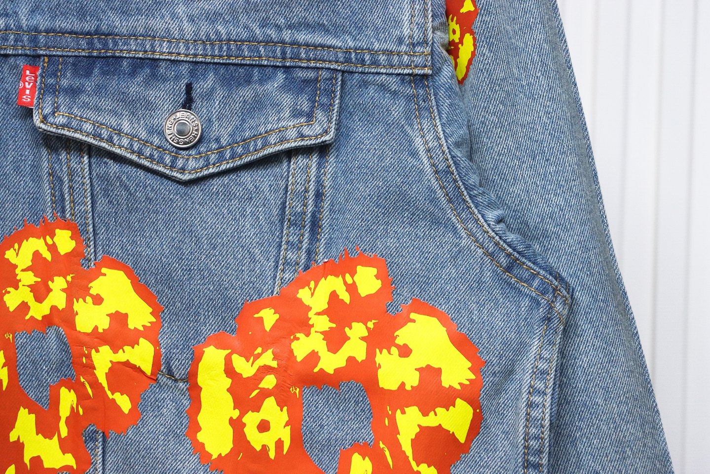 Denim Tears Washed Flame Denim Jacket Blue