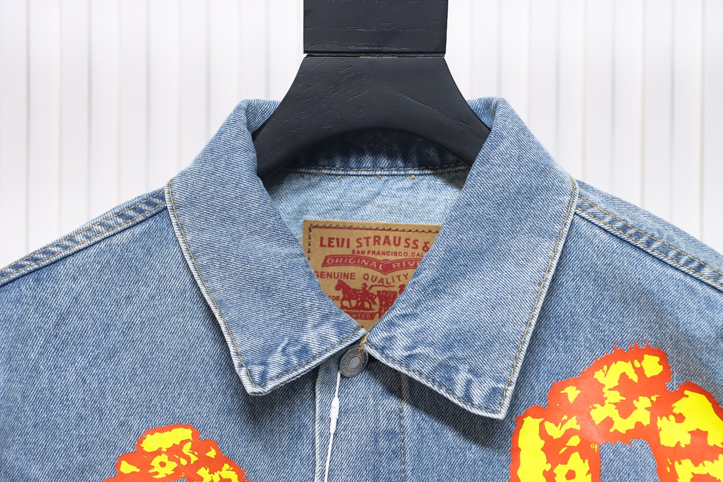 Denim Tears Washed Flame Denim Jacket Blue