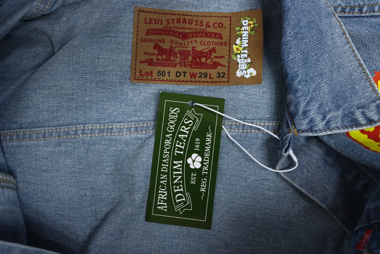 Denim Tears Washed Flame Denim Jacket Blue