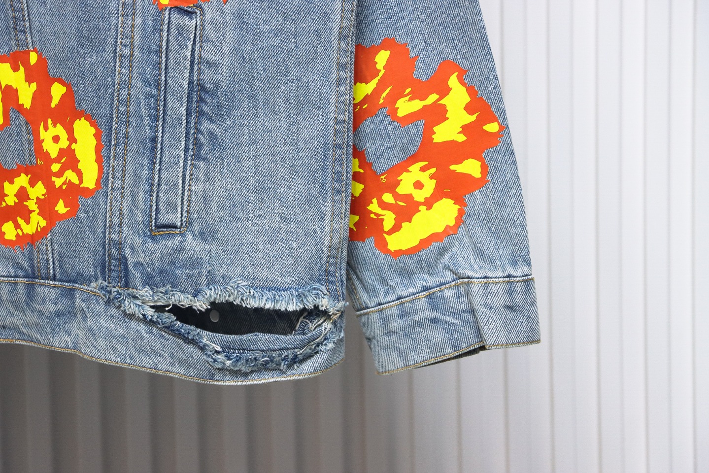Denim Tears Washed Flame Denim Jacket Blue