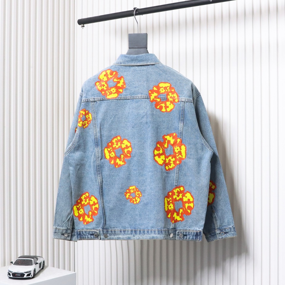 Denim Tears Washed Flame Denim Jacket Blue