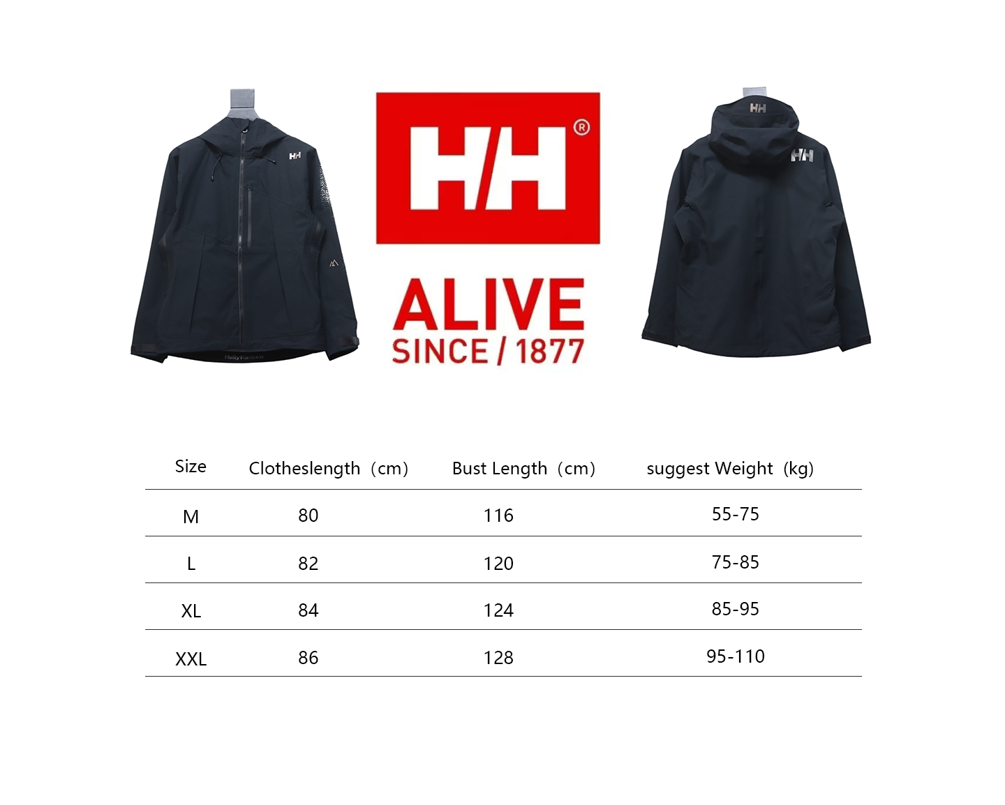 Helly Hansen HH Outdoor Mountaineering Cold And Windproof H2 Hard Shell Jacket Black