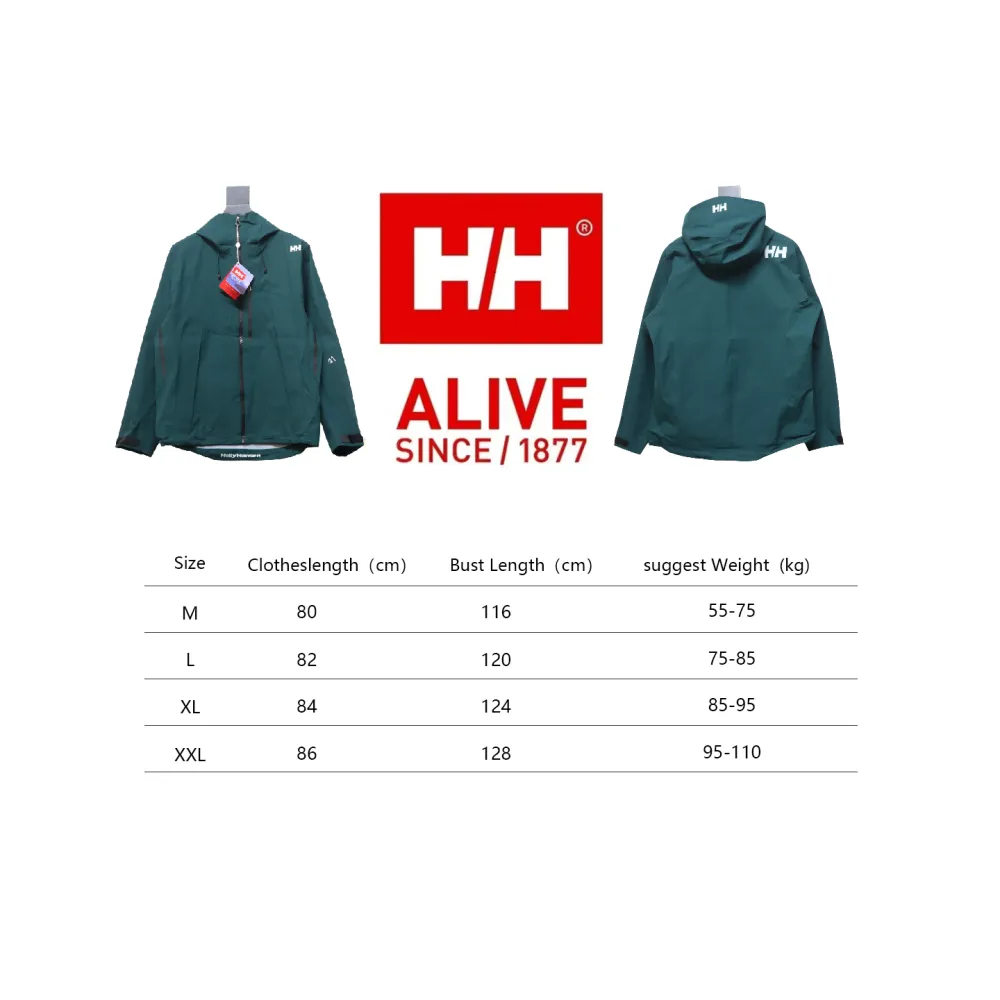 Helly Hansen HH Outdoor Mountaineering Cold And Windproof H2 Hard Shell Jacket Green