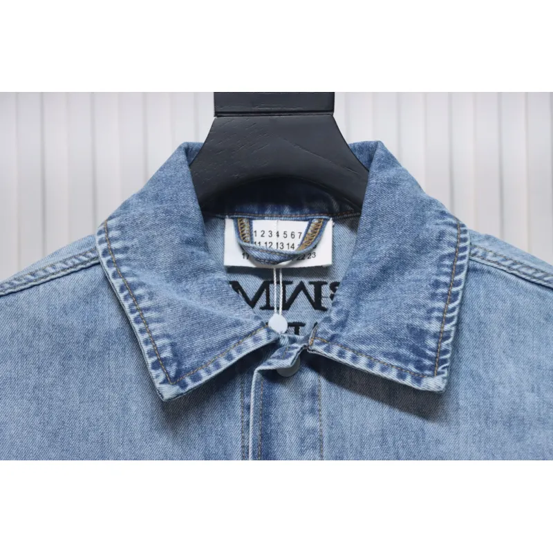 Maison Margiela 24Fw Corner Stitching Back Inverted Lettering Denim Jacket