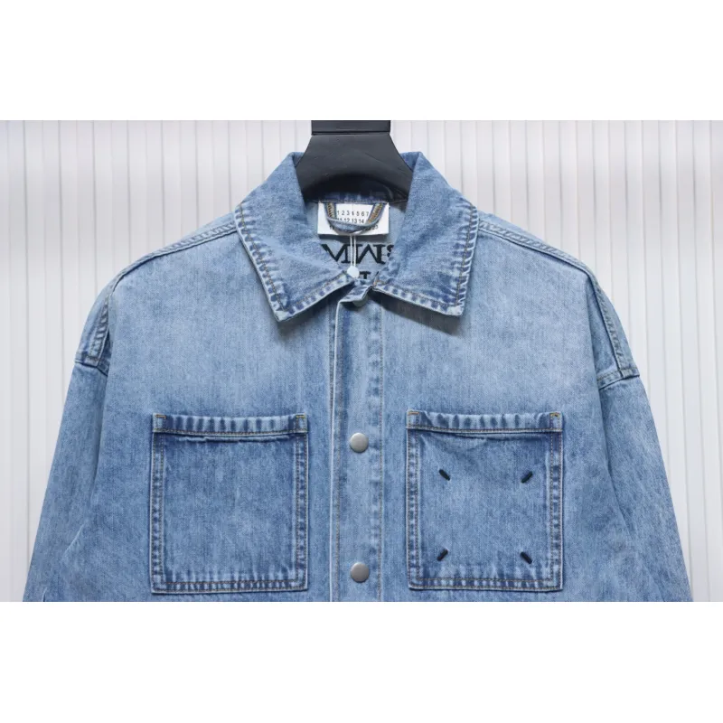 Maison Margiela 24Fw Corner Stitching Back Inverted Lettering Denim Jacket