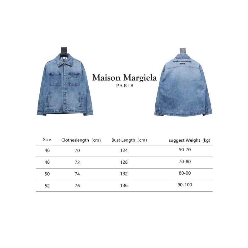 Maison Margiela 24Fw Corner Stitching Back Inverted Lettering Denim Jacket