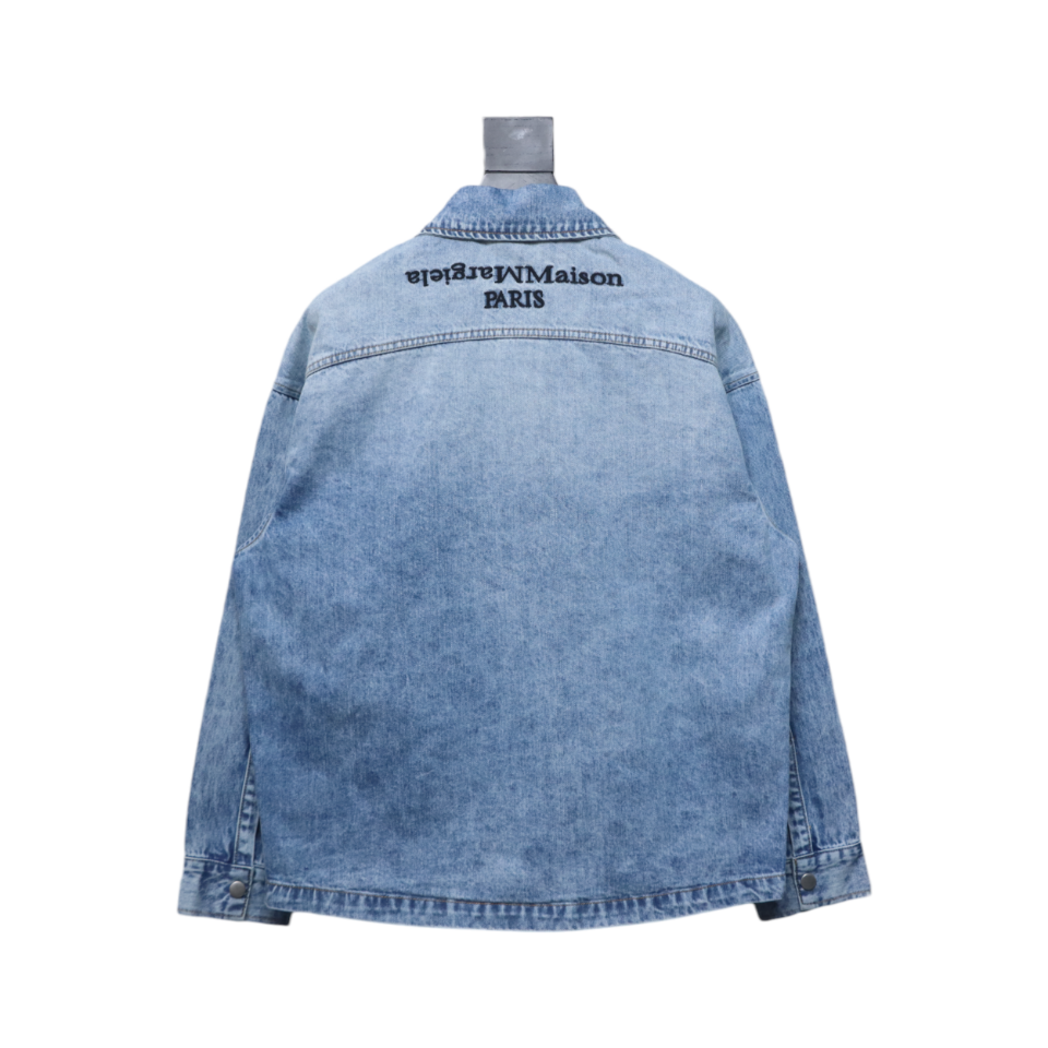 Maison Margiela 24Fw Corner Stitching Back Inverted Lettering Denim Jacket