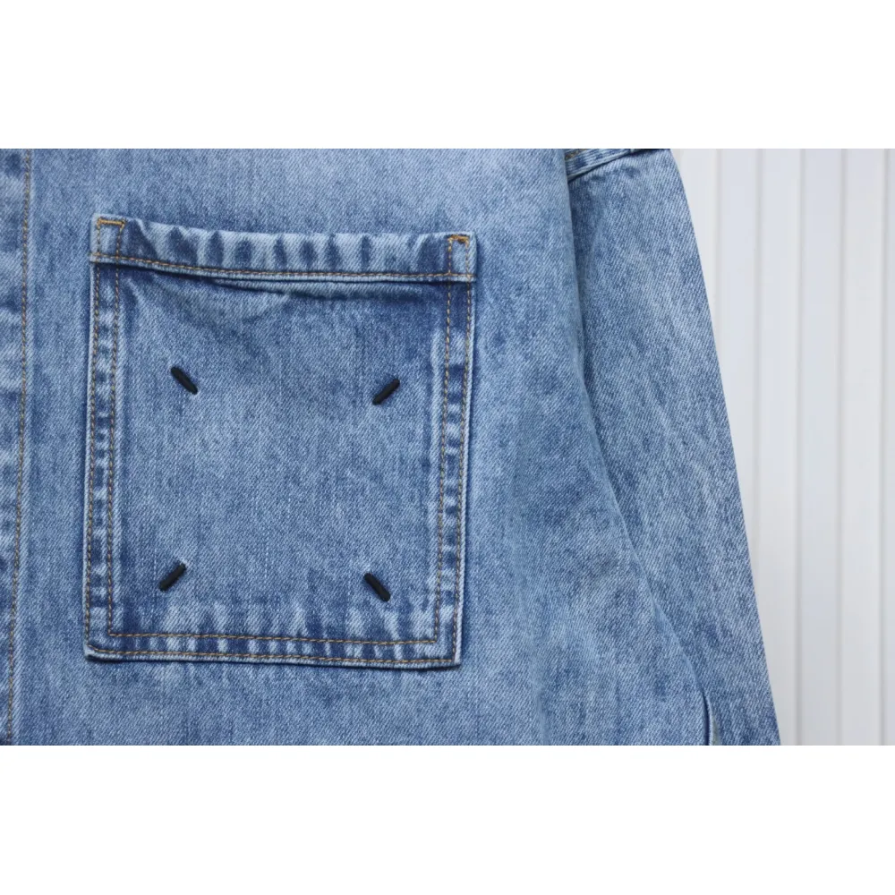 Maison Margiela 24Fw Corner Stitching Back Inverted Lettering Denim Jacket