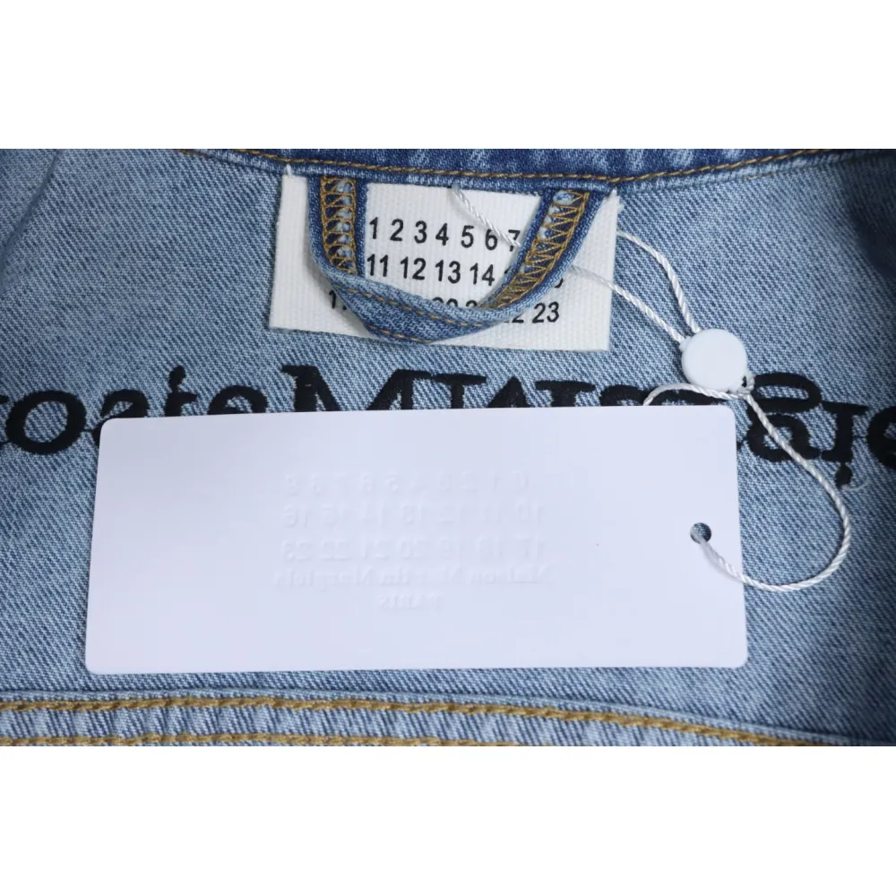 Maison Margiela 24Fw Corner Stitching Back Inverted Lettering Denim Jacket