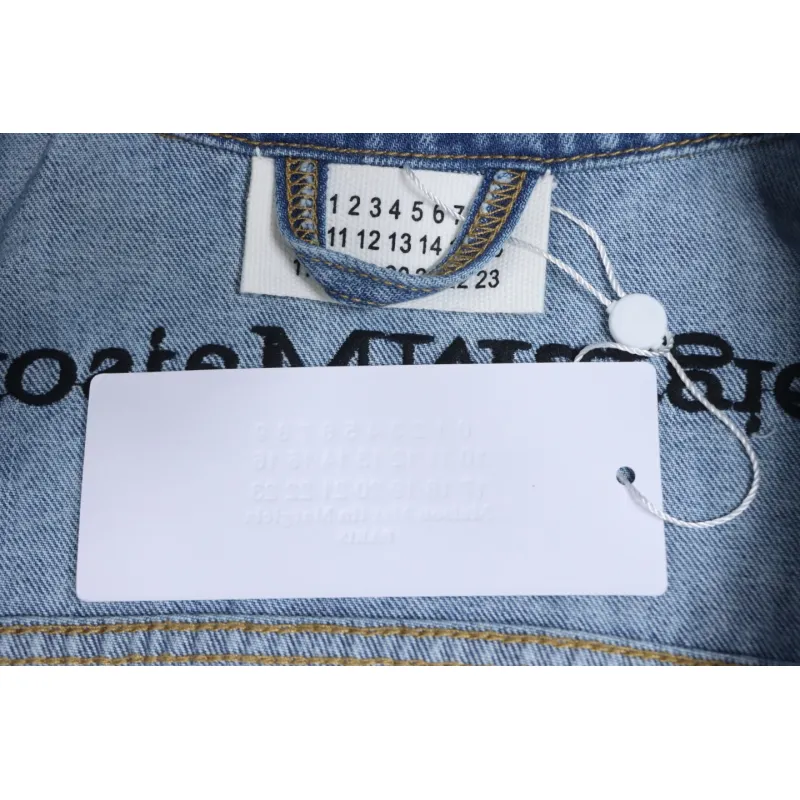 Maison Margiela 24Fw Corner Stitching Back Inverted Lettering Denim Jacket