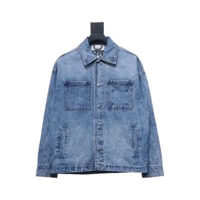 Maison Margiela 24Fw Corner Stitching Back Inverted Lettering Denim Jacket 01