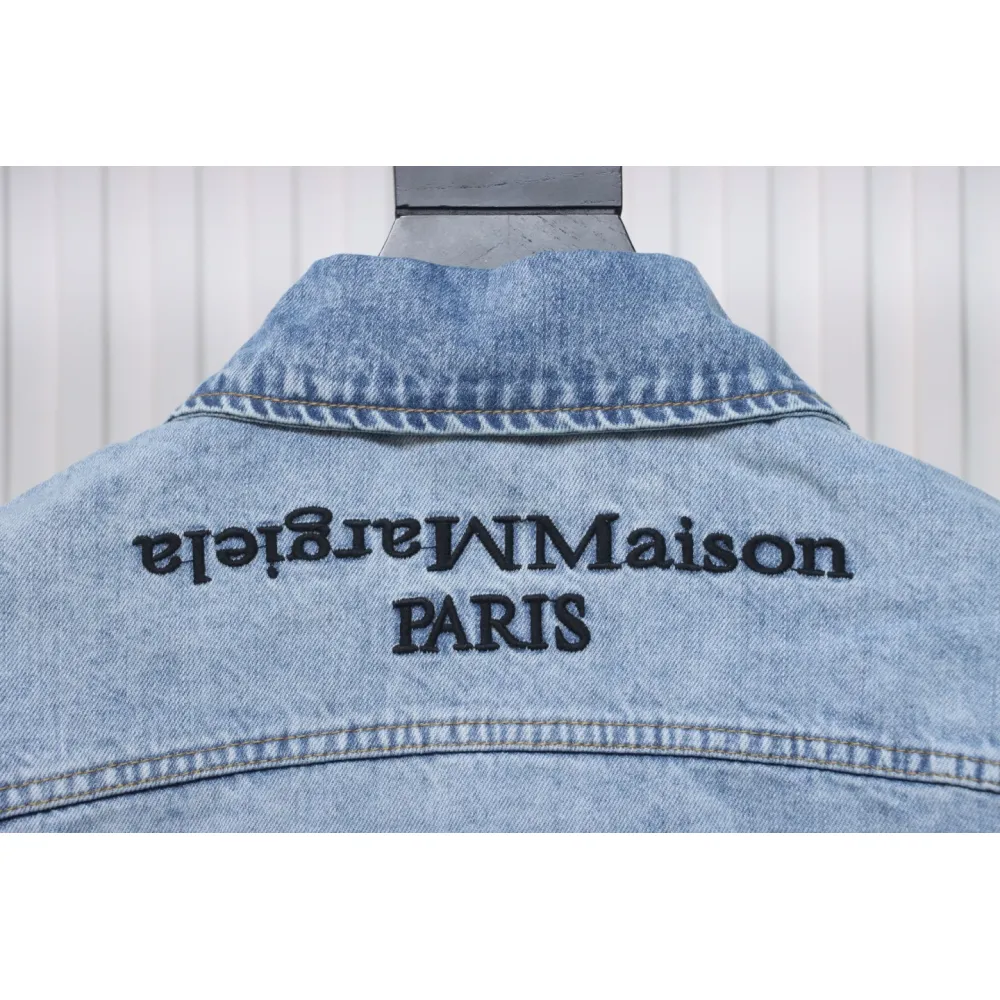 Maison Margiela 24Fw Corner Stitching Back Inverted Lettering Denim Jacket