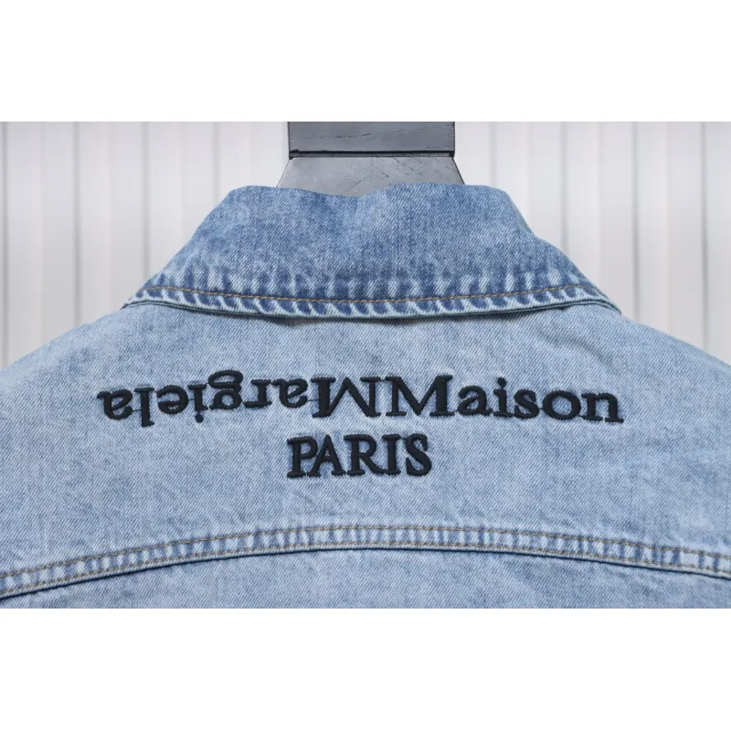 Maison Margiela 24Fw Corner Stitching Back Inverted Lettering Denim Jacket