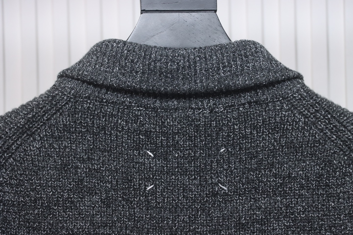 Maison Margiela 23Fw Back Four Corner Seam Leather Zipper Cardigan Sweater