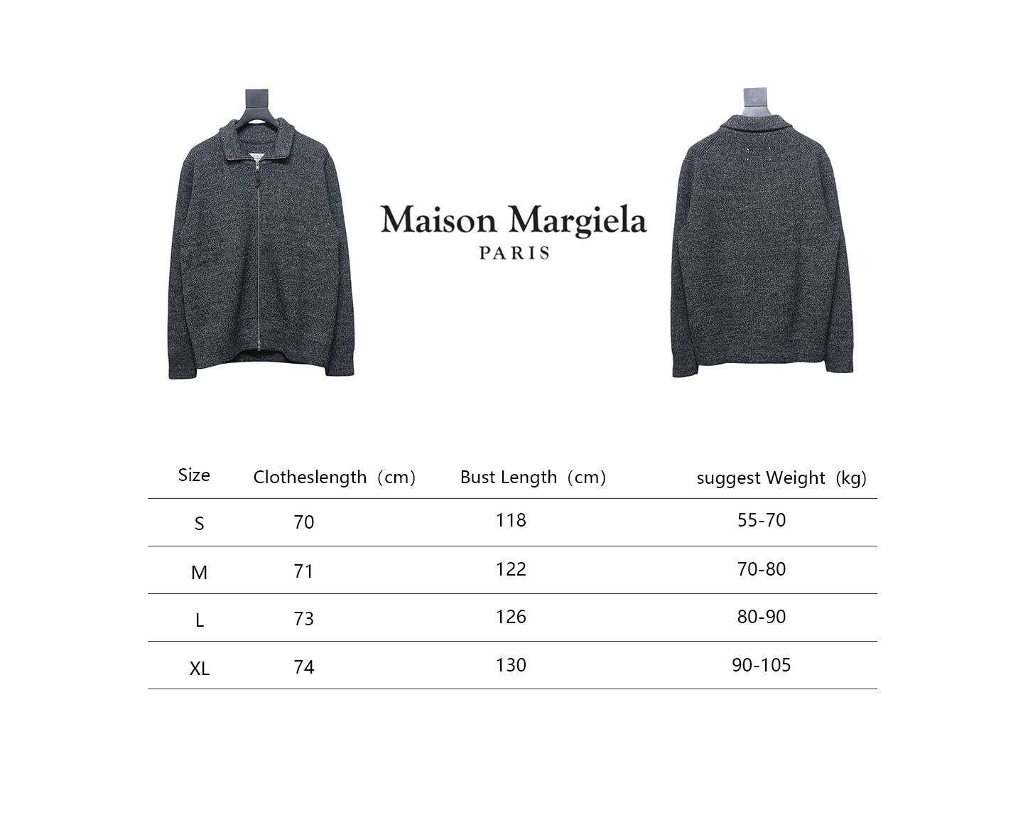 Maison Margiela 23Fw Back Four Corner Seam Leather Zipper Cardigan Sweater