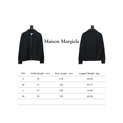 Maison Margiela 23Fw Corner Seam Leather Zipper Cardigan Sweater Black 02