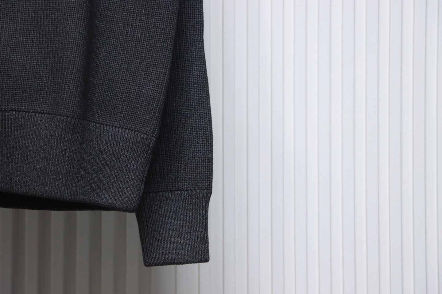 Maison Margiela 23Fw Corner Seam Leather Zipper Cardigan Sweater Grey