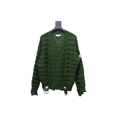 Maison Margiela 24FW Destroyed Knit Cardigan Green 01