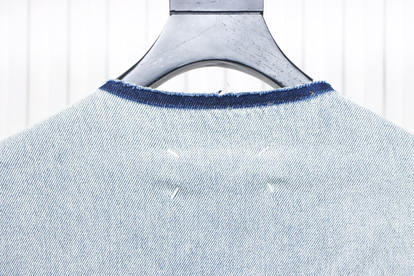 Maison Margiela Ice Blue Collarless Denim Jacket