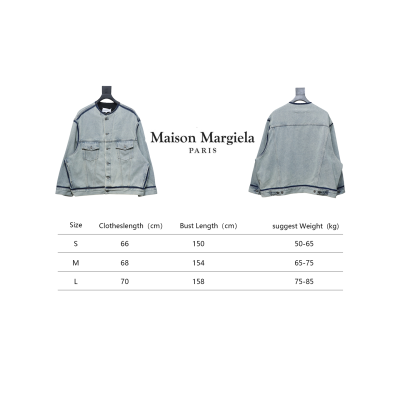 Maison Margiela Ice Blue Collarless Denim Jacket 02