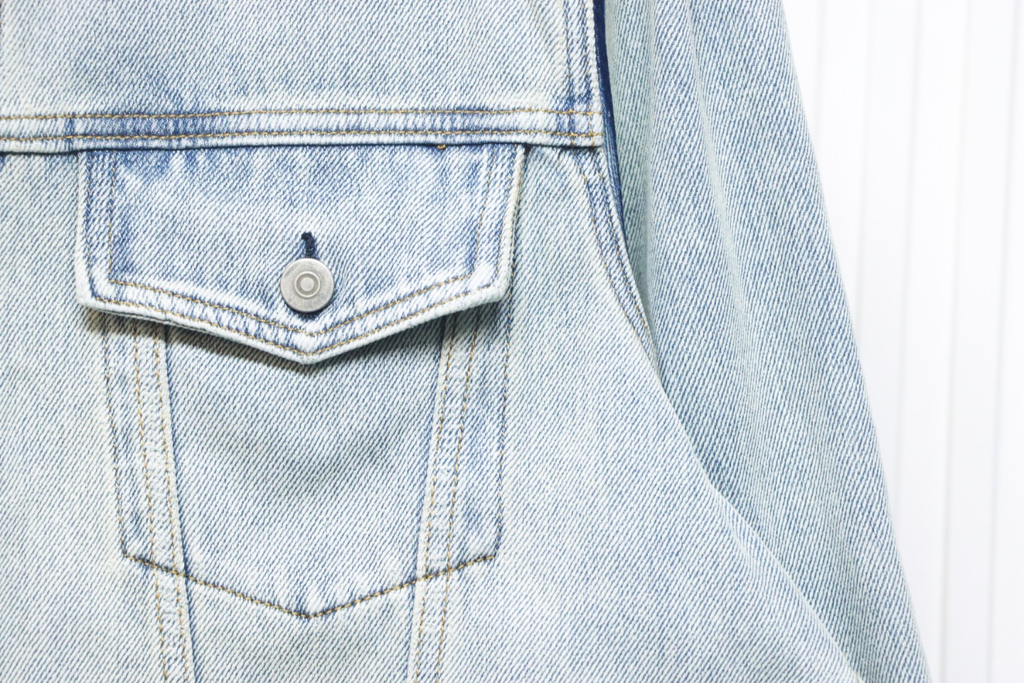 Maison Margiela Ice Blue Collarless Denim Jacket