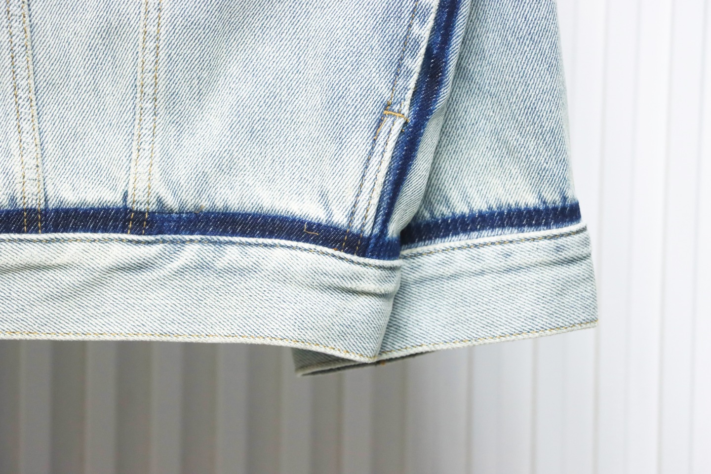 Maison Margiela Ice Blue Collarless Denim Jacket