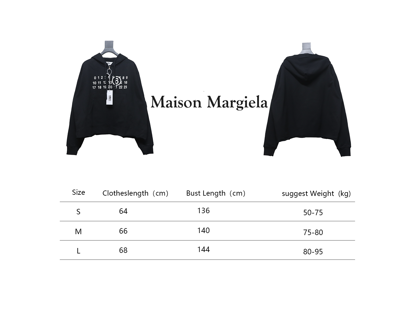 Maison Margiela MM6 23FW Margiela Fluorescent Lettering Hooded Hoodie Black