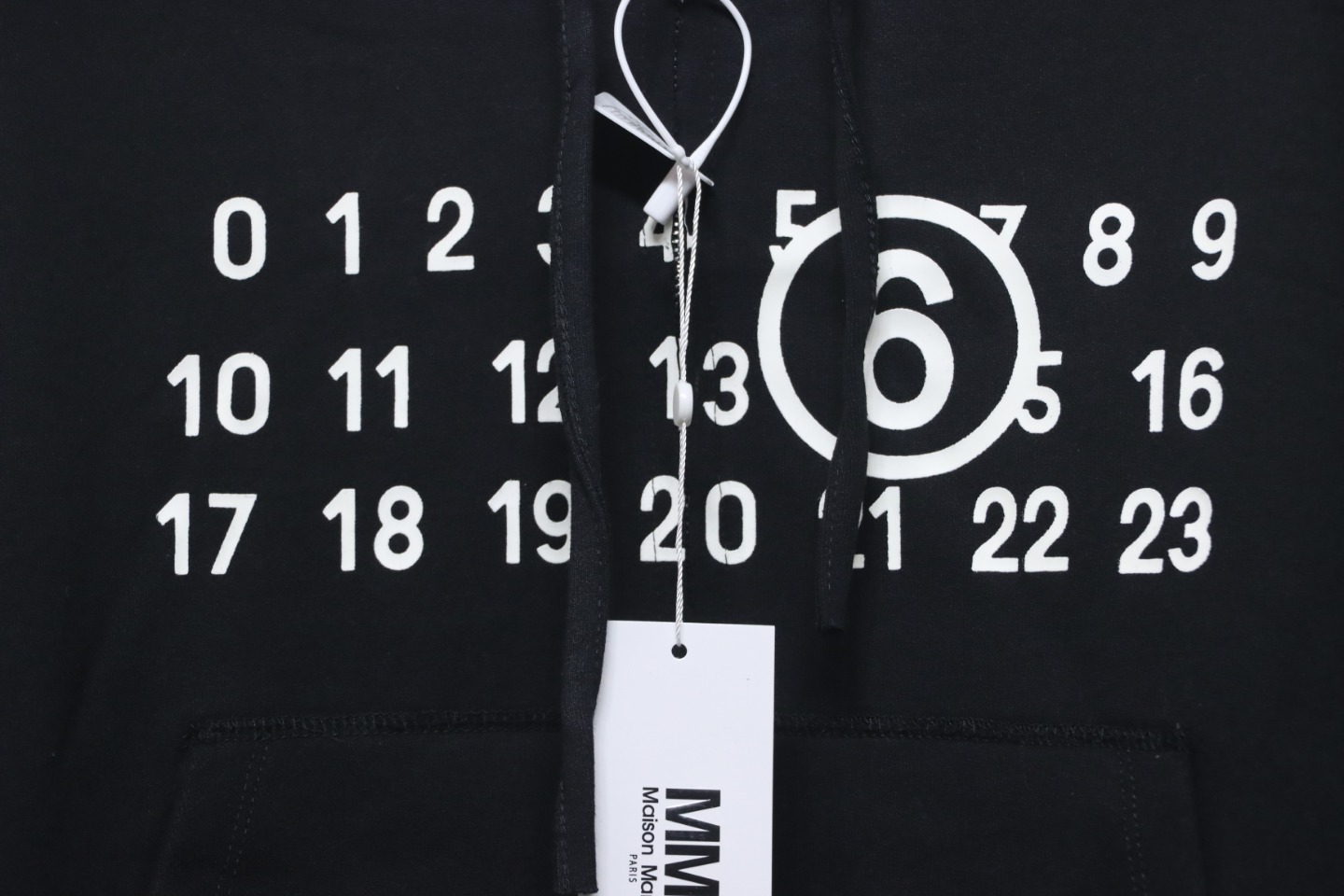 Maison Margiela MM6 23FW Margiela Fluorescent Lettering Hooded Hoodie Black